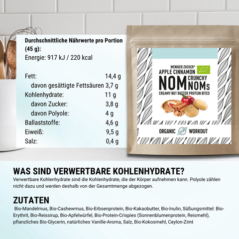 Apple Cinnamon Crunch NomNoms (Protein-Bites) – vegan mit Extra Protein