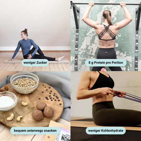 Crunchy Hazelnut NomNoms (Protein-Bites) – bio, vegan mit Bio-Erythrit und Bio Erbsenprotein
