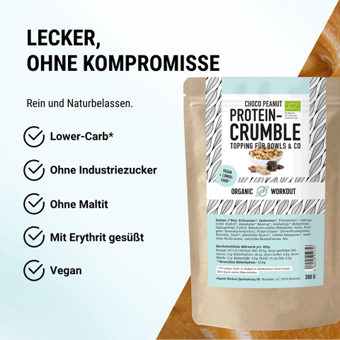 Choco Peanut Protein Crumble – bio, vegan mit Extra Protein