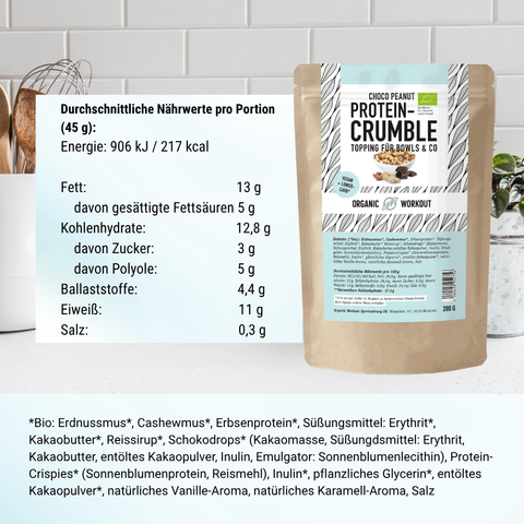 Choco Peanut Protein Crumble – bio, vegan mit Extra Protein