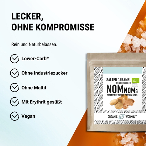 3er Big Pack Salted Caramel NomNoms (Protein-Bites) – bio, vegan mit Bio-Erythrit und Bio Erbsenprotein
