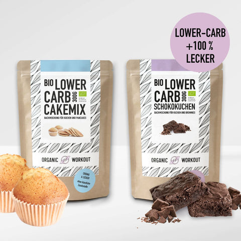 Set Organic Chocolate Cake + Vanilla Cake Mixes for lower carb* cakes
