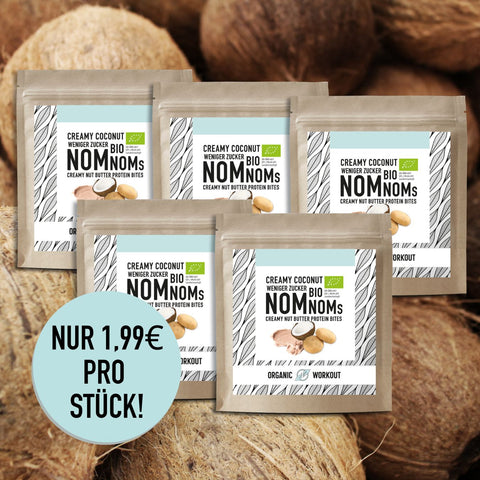 Creamy Coconut NomNoms (Protein-Bites) – bio, vegan mit Bio-Erythrit und Bio Erbsenprotein