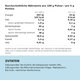 Nährwerte und Zutaten des Bio Heisse Schokolade Flavour Powders pro 100 g und 5 g Portion