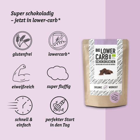 Organic Lower-Carb Chocolate Cake Baking Mix for cakes, brownies and more