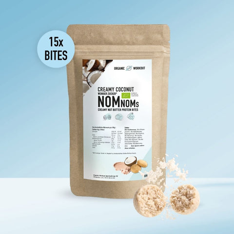Creamy Coconut NomNoms (Protein-Bites) – bio, vegan mit Bio-Erythrit und Bio Erbsenprotein