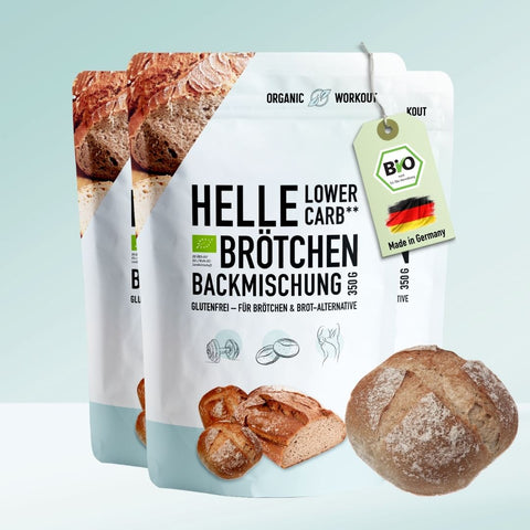 HELLE LOWER-CARB* BRÖTCHEN BACKMISCHUNG – glutenfrei, vegan, bio, Sauerteig, für Brötchen & Brot-Alternative
