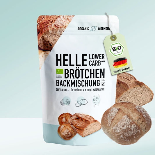 HELLE LOWER-CARB* BRÖTCHEN BACKMISCHUNG – glutenfrei, vegan, bio, Sauerteig, für Brötchen & Brot-Alternative