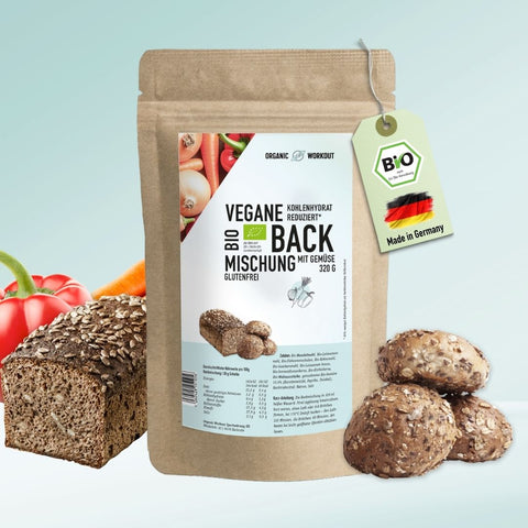 Vegan Organic Bread Baking Mix with Vegetables, the protein-rich, lower-carb* bread alternative