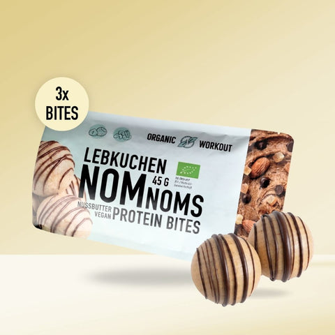 Lebkuchen NomNom Protein Bites – bio, vegan mit Extra pflanzlichem Protein