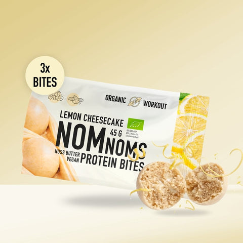 LIMITED EDITION Lemon Cheesecake NomNoms (Protein-Bites) – bio, vegan mit Bio-Erythrit und Bio Erbsenprotein