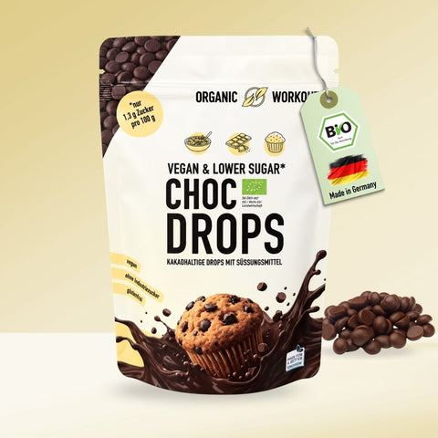 Organic Low Sugar Chocolate Drops - lower-carb*, vegan, and sweetened with erythritol