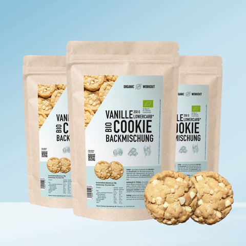 Organic Lower-Carb White Chocolate Biscuit Baking Mix for gluten-free cookies and biscuits with white chocolate chunks