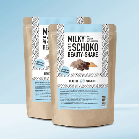 Milky Choco BEAUTY SHAKE mit Bio-Wheyprotein + Collagen + Maca