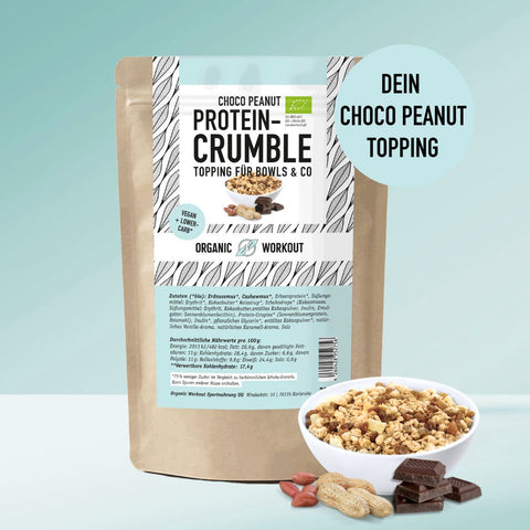 Choco Peanut Protein Crumble  – bio, vegan mit Extra Protein