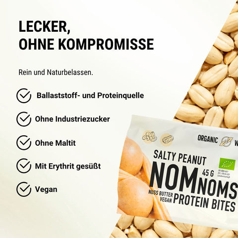 Salty Peanut NomNoms (Protein-Bites) – bio, vegan mit extra Protein