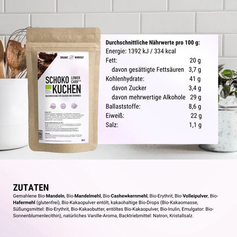 Organic Lower-Carb Chocolate Cake Baking Mix for cakes, brownies and more
