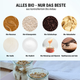 Zutaten Cookie Dough Protein-Crumble: Bio-Nüssmus, Bio-Erbsenprotein, Bio-Schokodrops, Bio-Kakaobutter, Bio-Erythrit