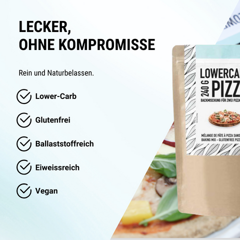 Lower-Carb Pizza Baking Mix for two gluten-free, vegan pizza crusts