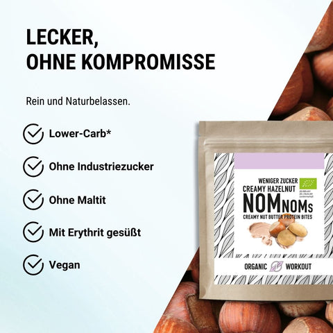 Creamy White Hazelnut NomNoms (Protein-Bites) –  bio, vegan und mit Erbsenprotein