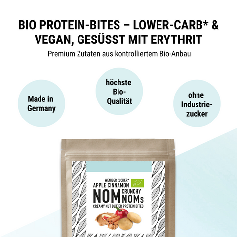 Apple Cinnamon Crunch NomNoms (Protein-Bites) – vegan mit Extra Protein