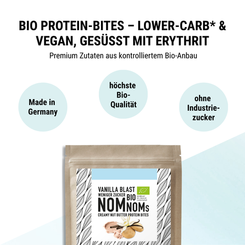 Vanilla Blast NomNoms (Protein-Bites) – bio, vegan mit Bio-Erythrit und Bio Erbsenprotein