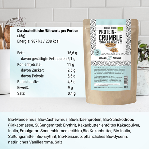 3er Bundle Protein Crumble – bio, vegan mit Bio-Erythrit und Bio Erbsenprotein