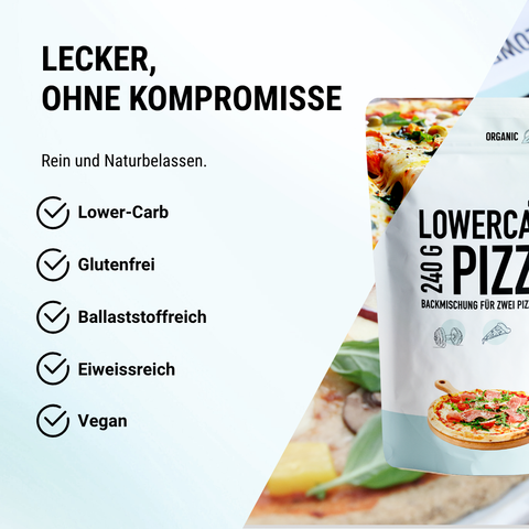 Lower-Carb Pizza Baking Mix for two gluten-free, vegan pizza crusts