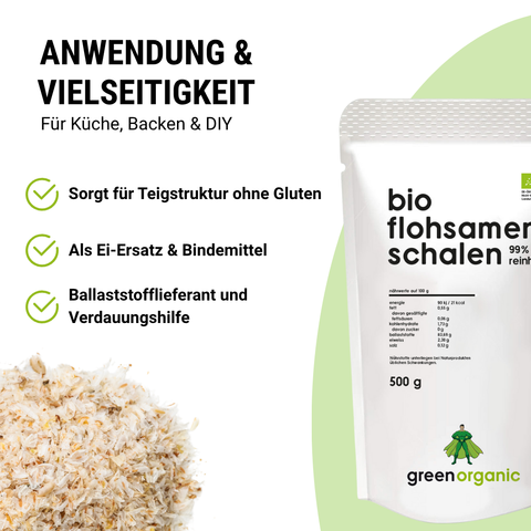 Organic Premium Psyllium Husk 99% - 500g