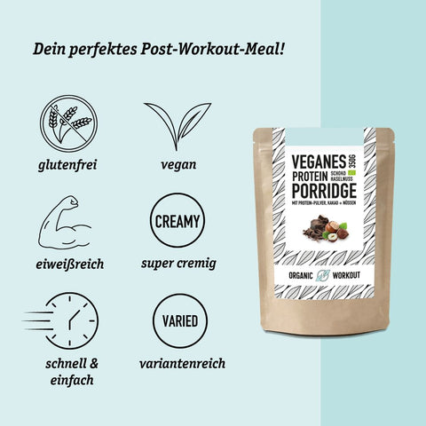 Bio protein porridge chocolate hazelnut vegan