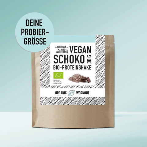 30 g – Bio Vegan Schoko Shake Probe mit Protein aus Pflanzlichen Quellen