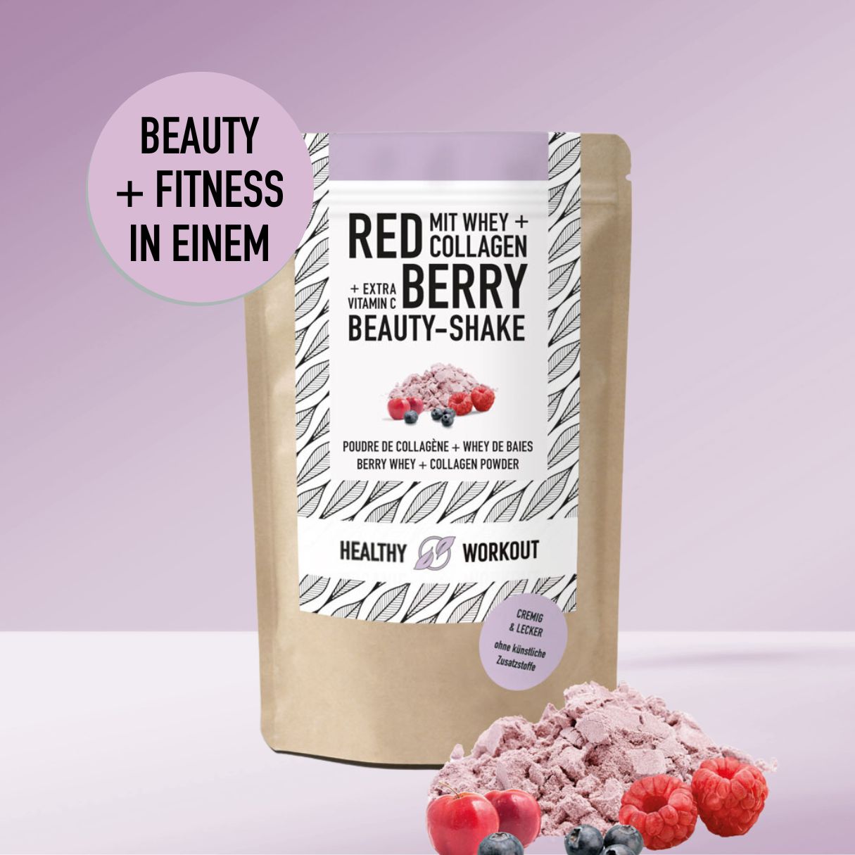 Organic Berry Protein Powder with Whey Protein Concentrate + Vitamin C