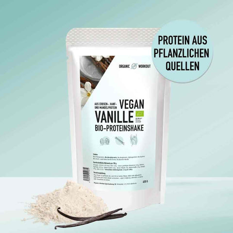 Bio Vegan Vanille Shake mit Protein aus Pflanzlichen Quellen