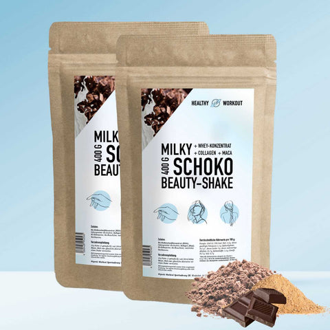 Milky Choco BEAUTY SHAKE mit Bio-Wheyprotein + Collagen + Maca