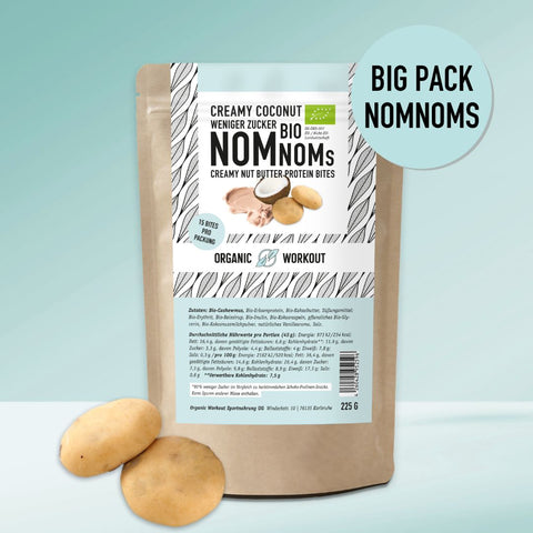 3er Big Pack Creamy Coconut NomNoms (Protein-Bites) – bio, vegan mit Bio-Erythrit und Bio Erbsenprotein