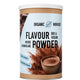 Bio Heisse Schokolade Flavour Powder Dose von Organic Workout, Vorderseite mit Kakao und Tasse