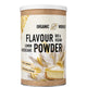 Bio Lemon Cheesecake Flavour Powder Dose von Organic Workout, Vorderseite mit Zitrone und Cheesecake
