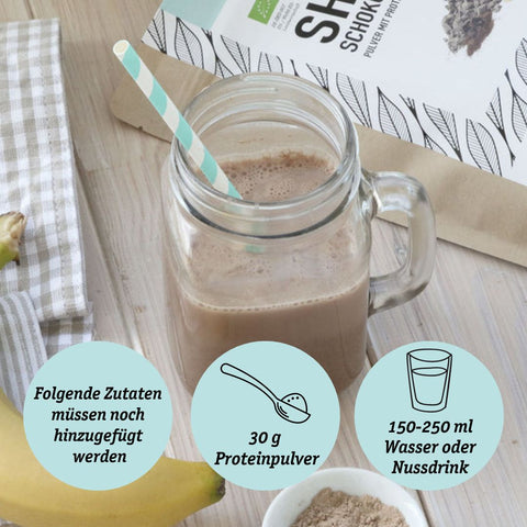 Organic Vegan Shake Chocolate Banana with plant protein