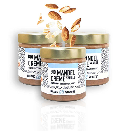 Organic almond cream with whey protein + vanilla